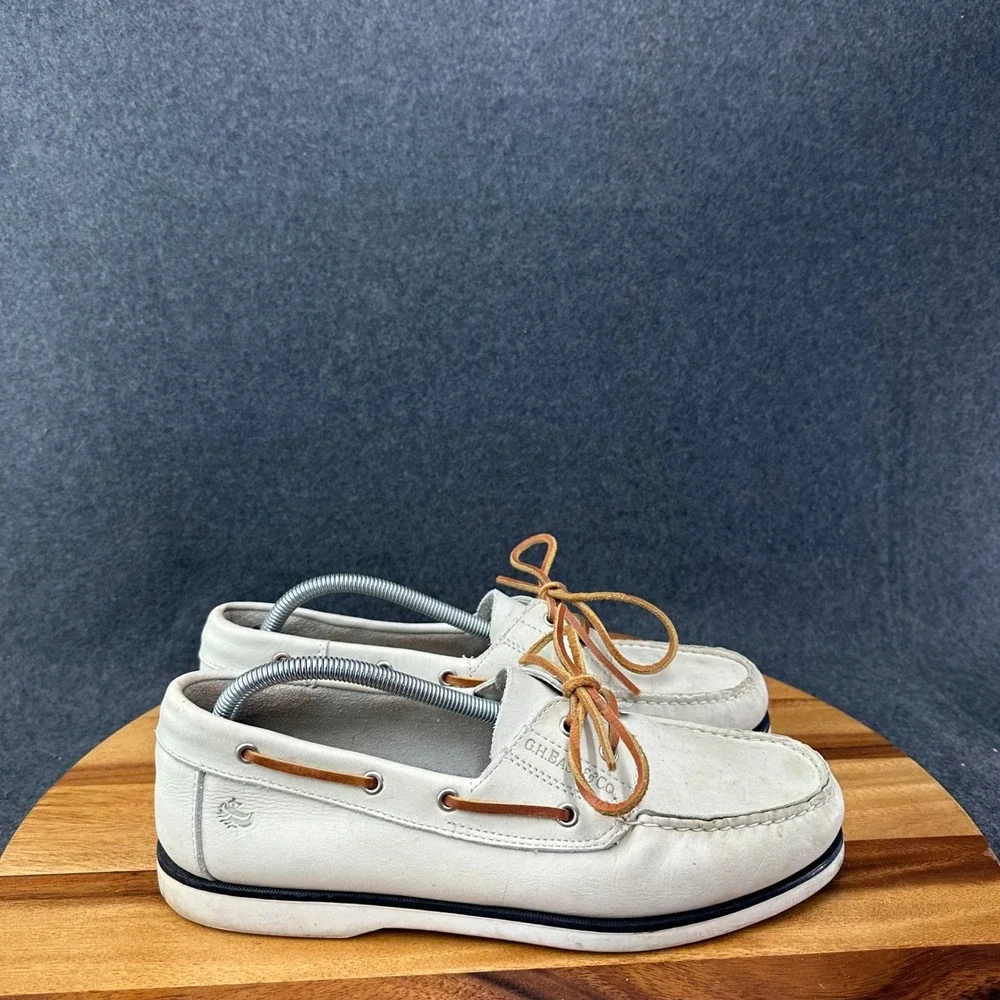 GH Bass White Leather Boat Shoes Mens Size 10M Heritage Collection T 049